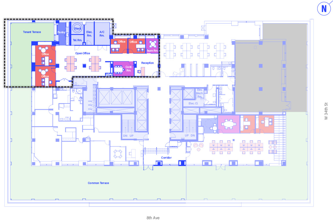 24th floor office floorplan blueprint B